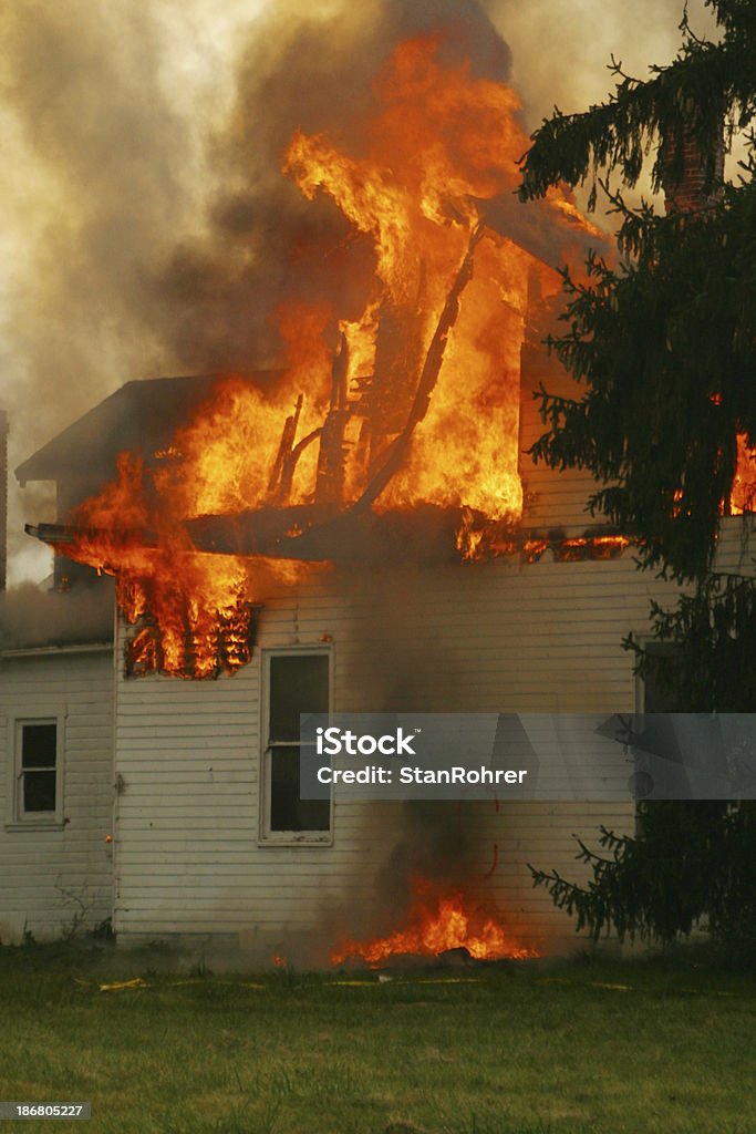 House Fire 5- Beavercreek, Dayton, Ohio. House Fire. Fire department practice burning.See more of my Architecture Stock Photo