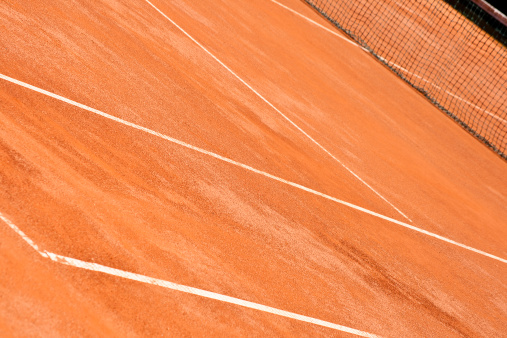 Empty Tennis Clay Court.