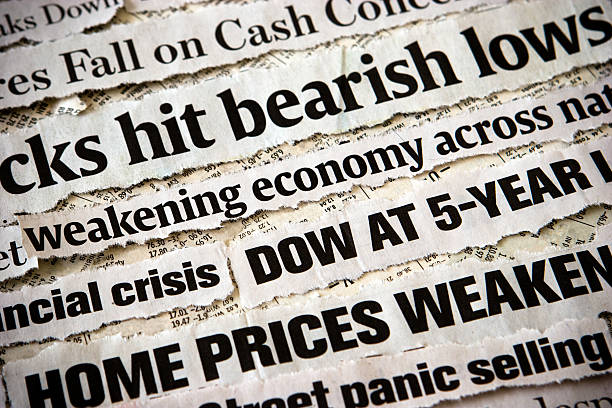 Economic headlines surrounding each other