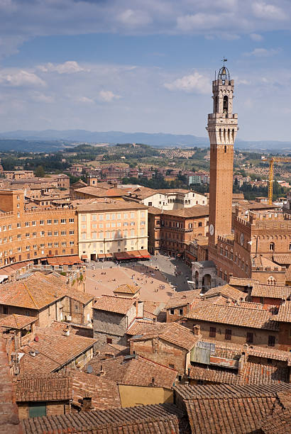 istock Rooftop Panorama of Siena toward Piazza del Campo 186806834