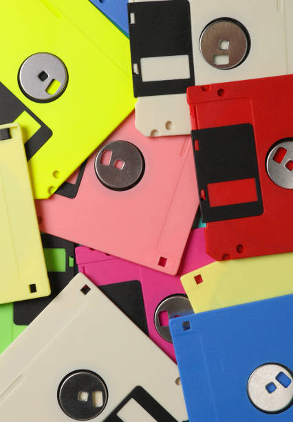 istock Background of many colored retro floppy disks 1868070183