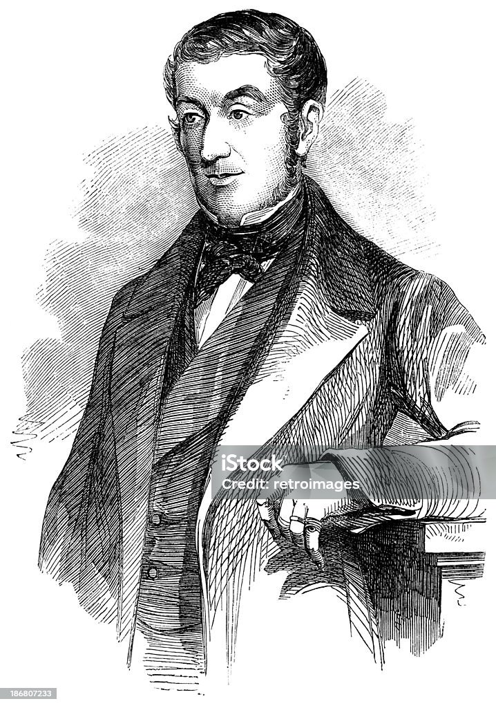 Victorian Retrato de Lord Marcus Hill, ilustrado Londres notícias - Ilustração de 1850-1859 royalty-free