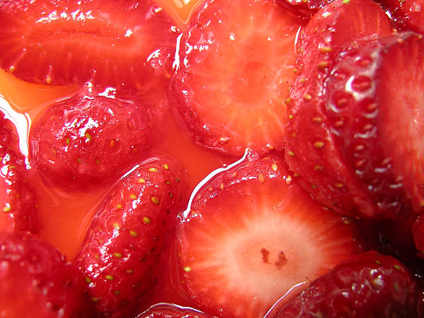 Strawberries Macerated - Close-up (2) stock photo