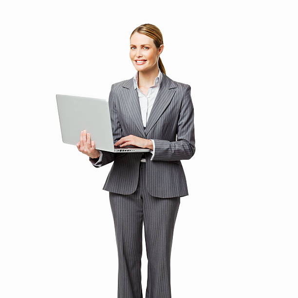 istock Businesswoman Using a Laptop - Isolated 186807954