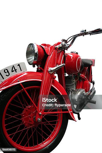 Red Motorcycle Stock Photo - Download Image Now - Vintage Car, Motorcycle, Grandfather