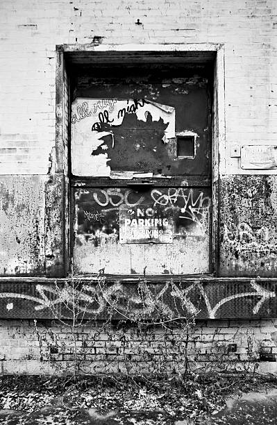 istock Old Shipping and Receiving Door black & white 186808058