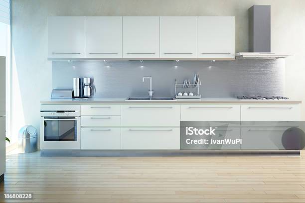 Foto de Interior Da Cozinha Moderna e mais fotos de stock de Armário - Armário, Arquitetura, Artigo de decoração