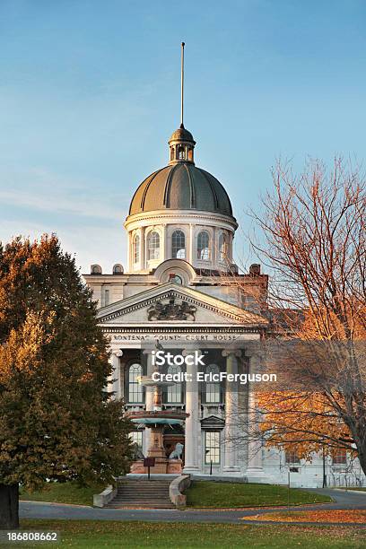Frontenac County Court House In The Fall Stock Photo - Download Image Now - Ontario - Canada, Kingston - Ontario, Famous Place