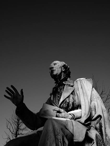 Hans Chrisitian Andersen "August Saabye's (1823-1916) statue of H. C. Andersen from 1877 is located in the Kings Garden near Rosenborg Castle in the center of Copenhagen, Denmark," statue of hans christian andersen stock pictures, royalty-free photos & images