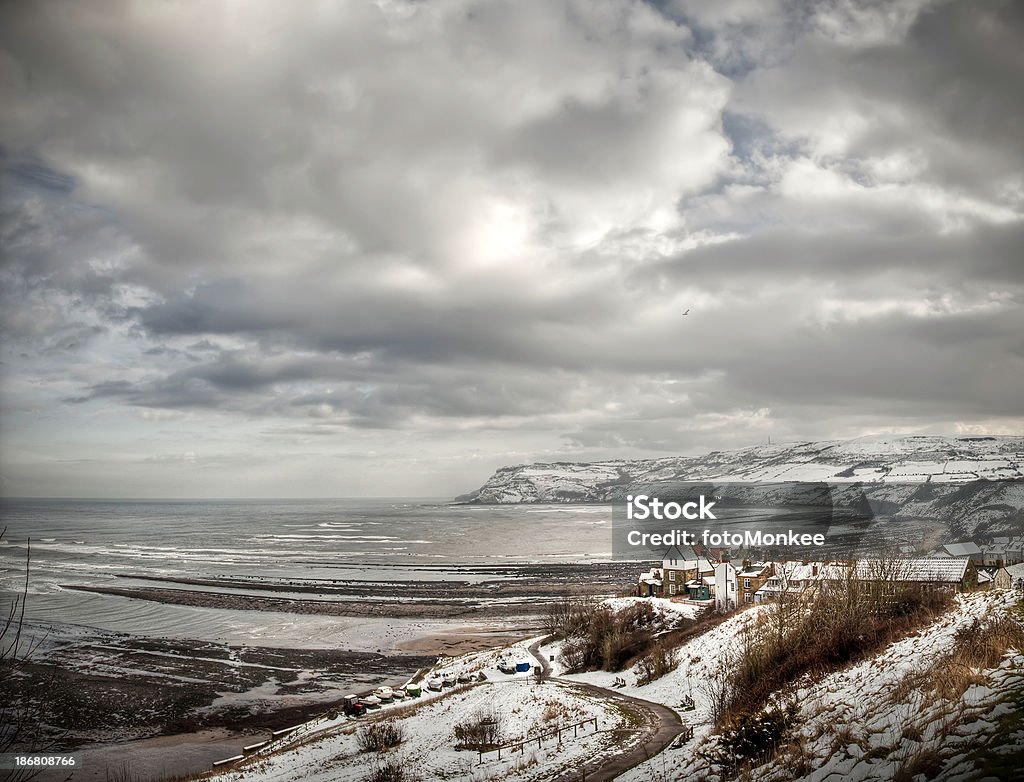 Hiver à Robin Hood's Bay, North Yorkshire, Royaume-Uni - Photo de Hiver libre de droits