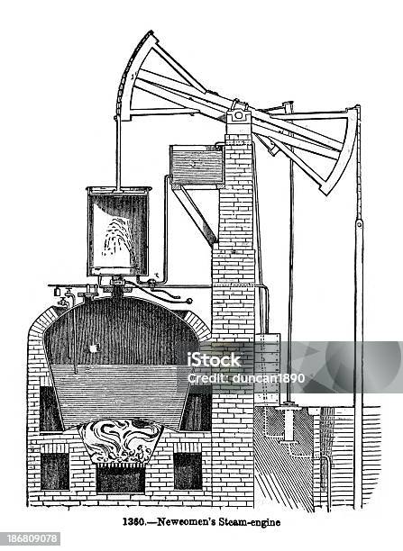 Newcomen Motor A Vapor - Arte vetorial de stock e mais imagens de Diagrama - Diagrama, Exploração Mineira, Antiguidade