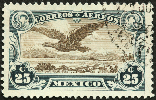 eagle on Mexican postage stamp
