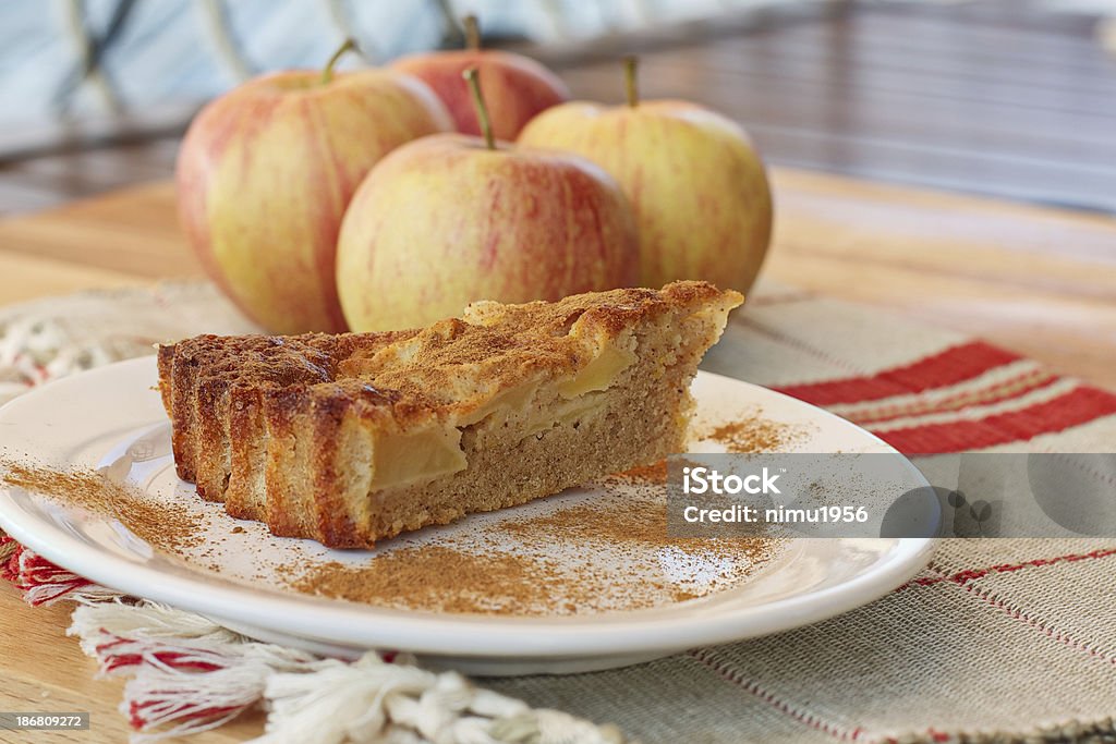 Apple pie slice Homemade apple pie slice with focus on foreground Apple - Fruit Stock Photo