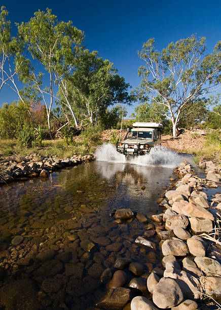 Pentecost River Crossing Crossing the Pentecost River on El Questro Station. kimberley plain photos stock pictures, royalty-free photos & images