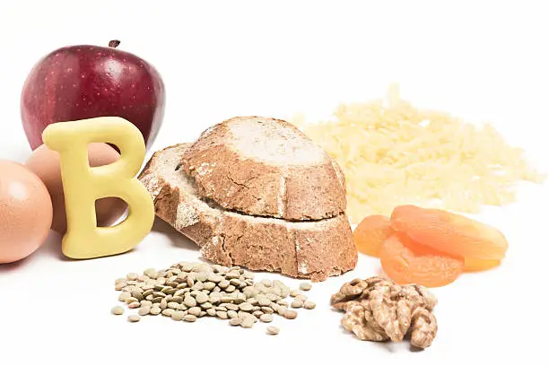 Vitamin B concept with various food contains vitamin B