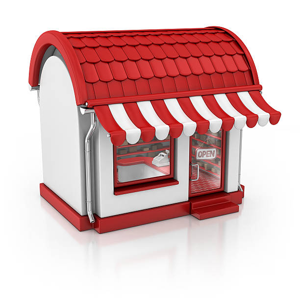 loja vermelho - three dimensional shiny business retail imagens e fotografias de stock