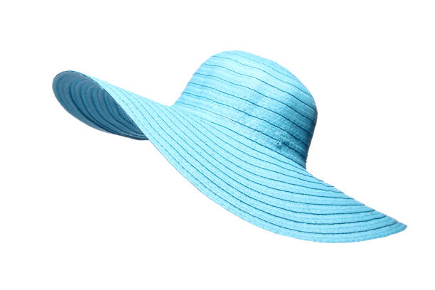 Turquoise Sun Hat Turquoise sun hat against white backgroundSome other related images: sun hat stock pictures, royalty-free photos & images