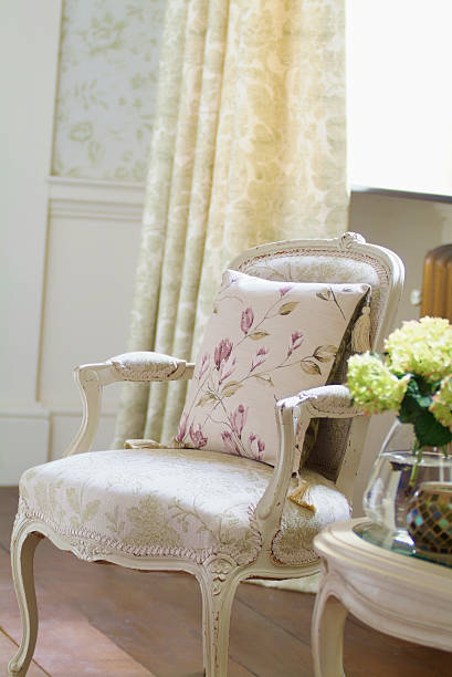 istock Interior of small formal Chair In Window with cushion 186811319