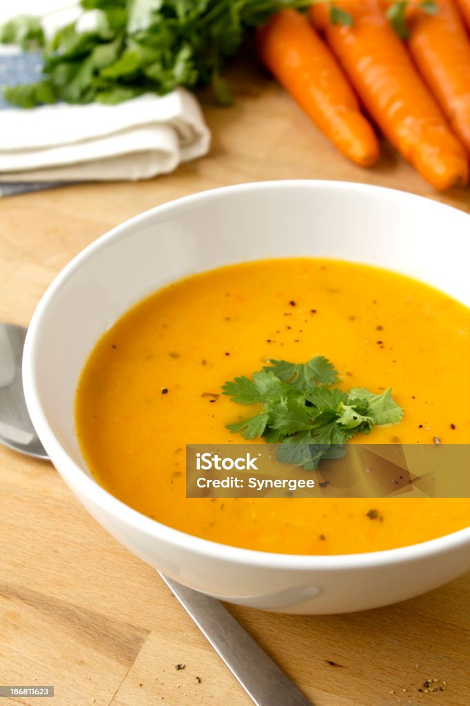 Carrot und Koriander-Suppe - Lizenzfrei Suppe Stock-Foto