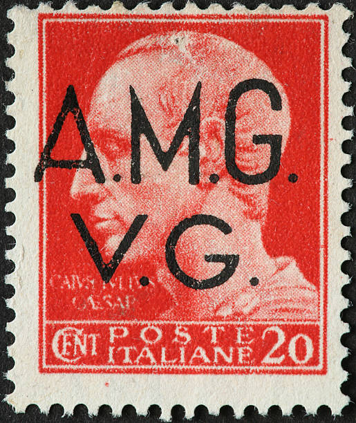 istock Caesar on an old Italian stamp 186811707
