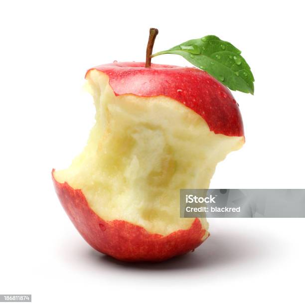 Wiele Przekąski Na Czerwone Jabłko - zdjęcia stockowe i więcej obrazów Jabłko - Jabłko, Zjedzony, Bez ludzi