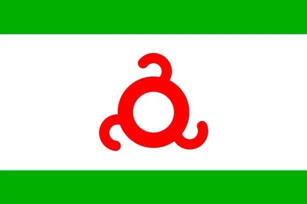 Vector illustration of Flag of Ingushetia