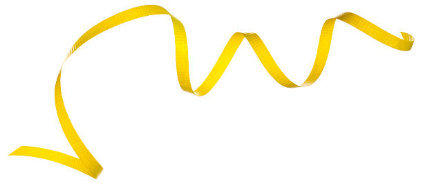 istock Yellow curling ribbon on a white background. 186812226