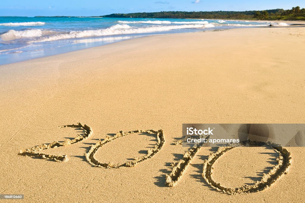 New Year 2010 New Year 2010 at the beach 2009 Stock Photo