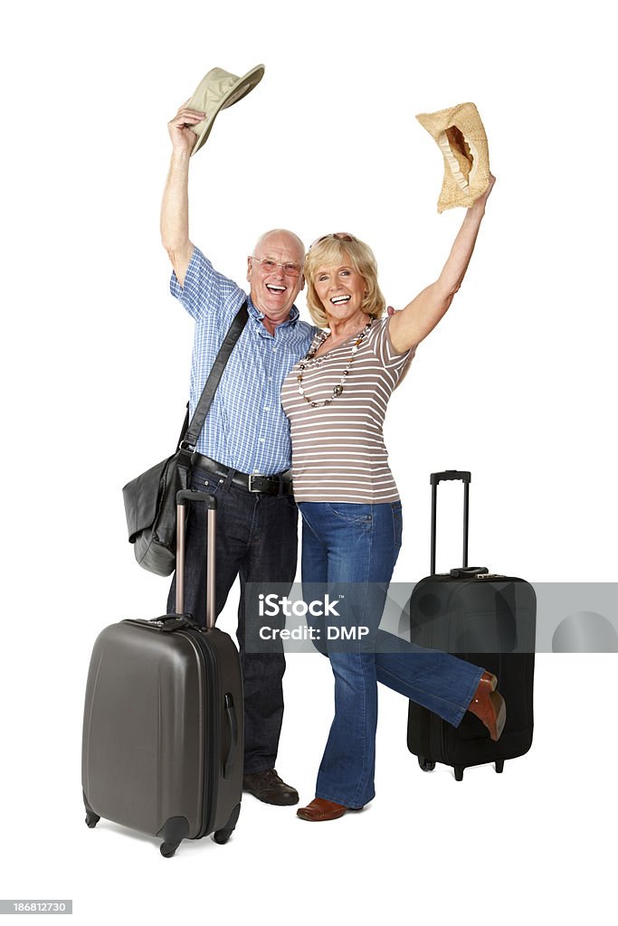 Sênior casal vai de férias-isolado - Foto de stock de Casal royalty-free