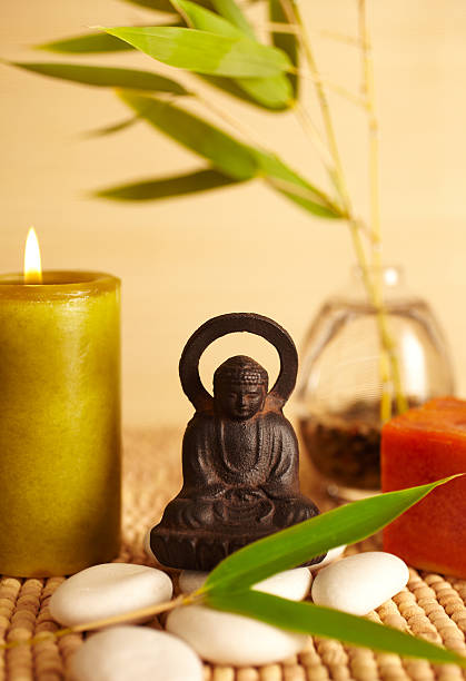 istock Spa still life buddha statue and candles 186813174