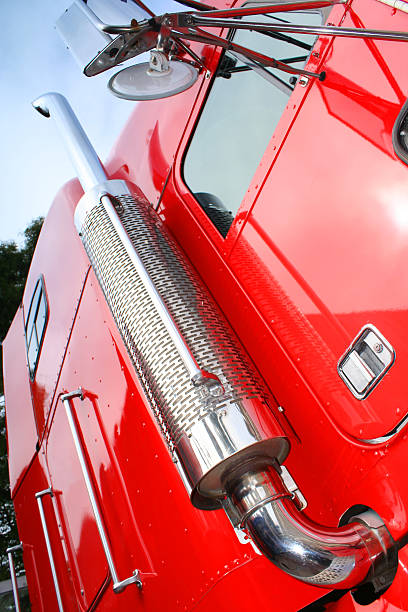 istock Truck exhaust pipe 186813638