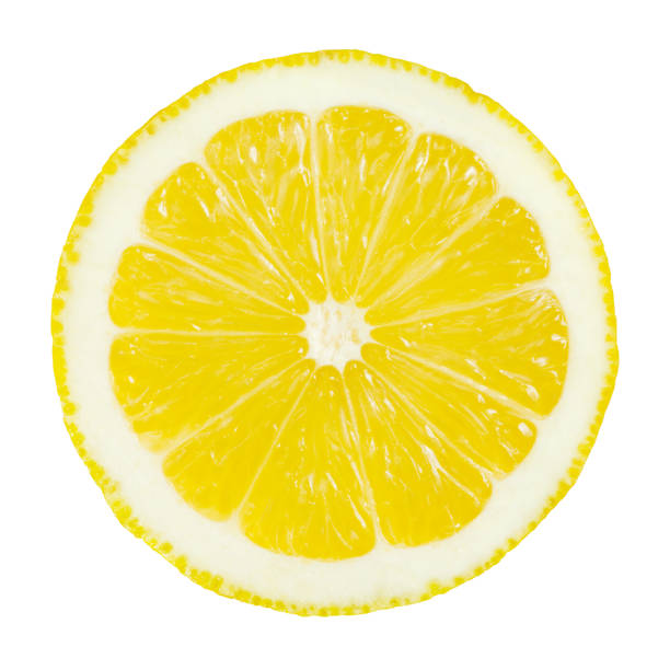 レモンの部分にホワイト - 断面 ストックフォトと画像