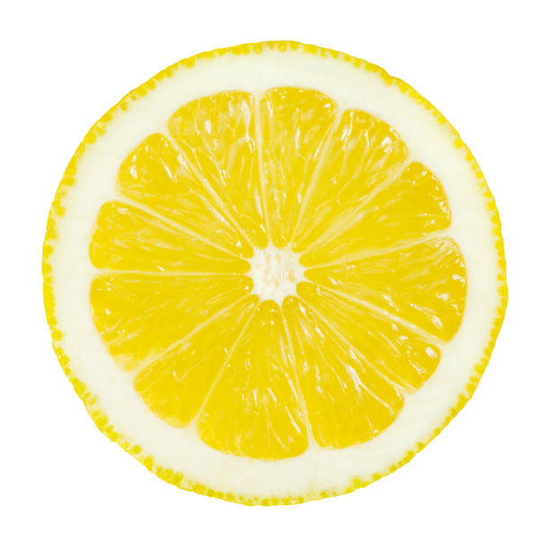 fatia de limão em branco - lemon imagens e fotografias de stock