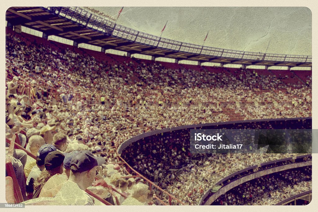 Cartão postal Vintage estádio de beisebol - Foto de stock de Estilo retrô royalty-free