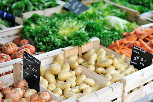 Vegetables on farmer's market in France.