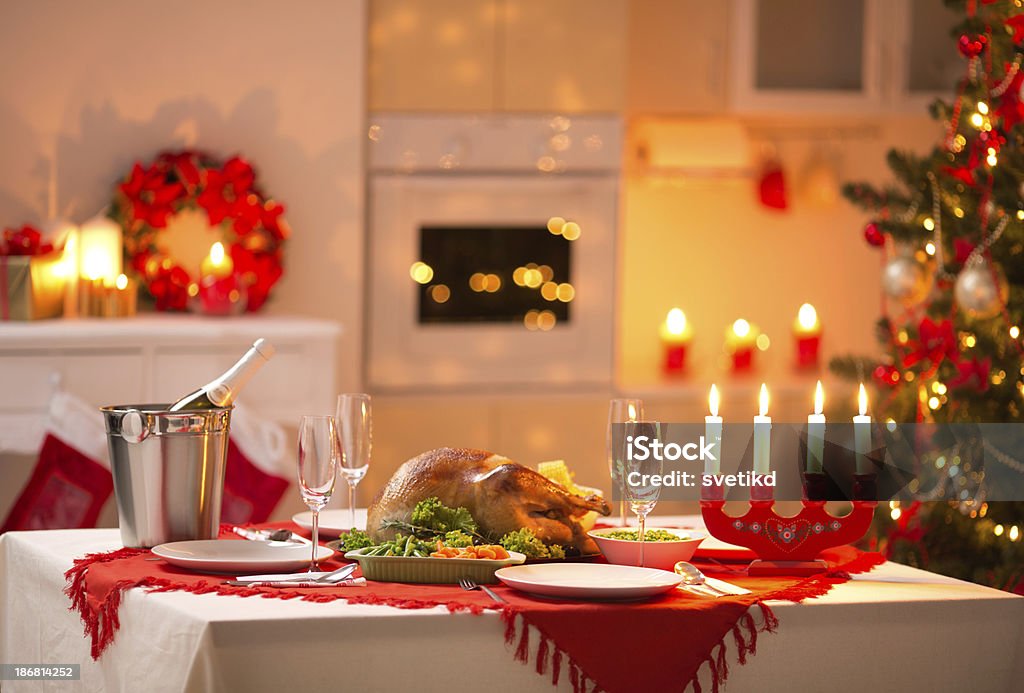 Navidad mesa. - Foto de stock de Cocina - Estructura de edificio libre de derechos