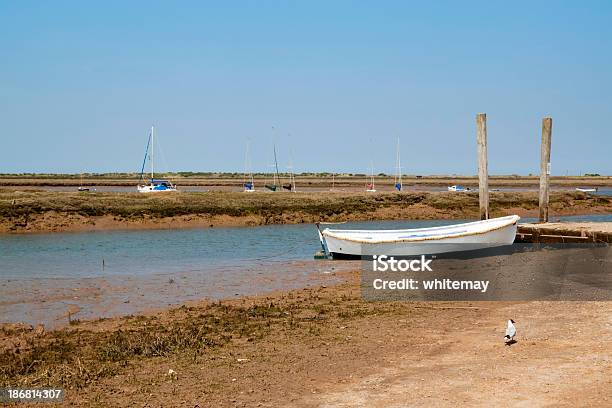 Photo libre de droit de Bateaux Les Ruisseaux Et Les Marais De Brancaster Staithe Norfolk banque d'images et plus d'images libres de droit de Algue