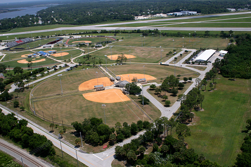 aerial view of a sports complex