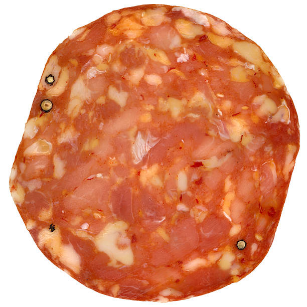 ein stück salami - salami pepperoni cold cuts portion stock-fotos und bilder