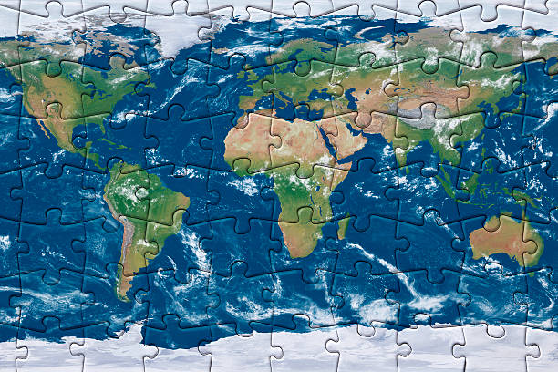 rompecabezas - asia jigsaw puzzle map cartography fotografías e imágenes de stock