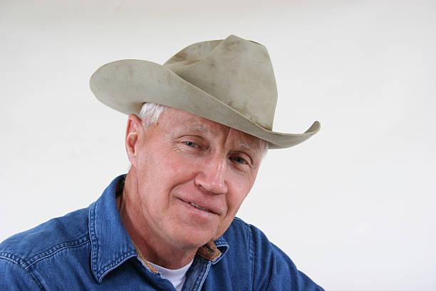 Grandpa wearing his well-worn and loved old work hat.  