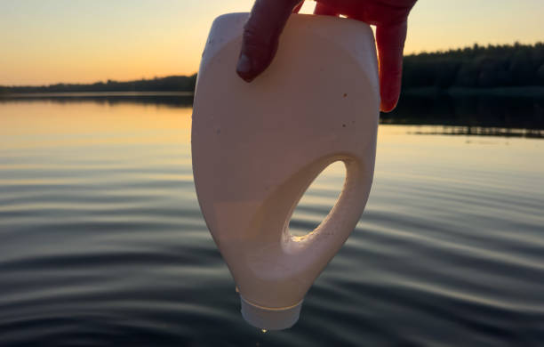 istock Plastic waste in lake water. Marine Plastic Pollution, Marine Debris. 1868151301
