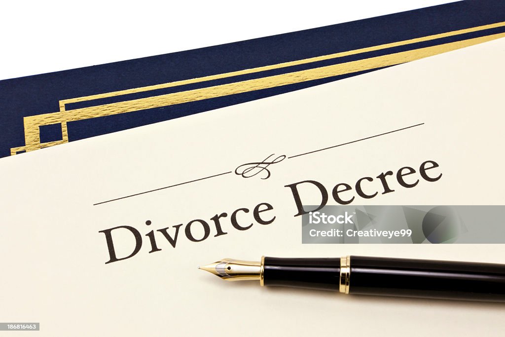 Certidão de divórcio documento - Foto de stock de Acordo royalty-free