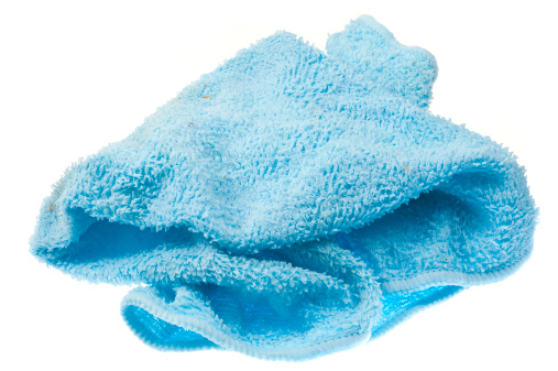 used blue rag isolated on white