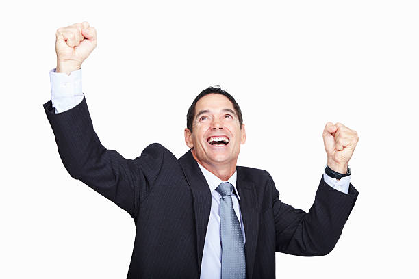 istock Business man celebrating success 186816571