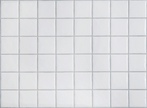 White ceramic wall and floor tiles mosaic background in bathroom and kitchen. Design pattern geometric with grid wallpaper texture decoration pool. Simple seamless abstract surface clean.