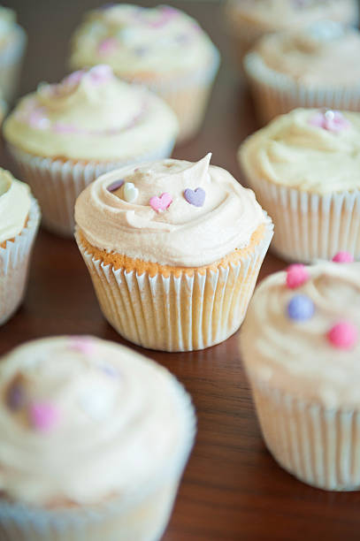 istock Homemade White Frosted Cupcake 186816911