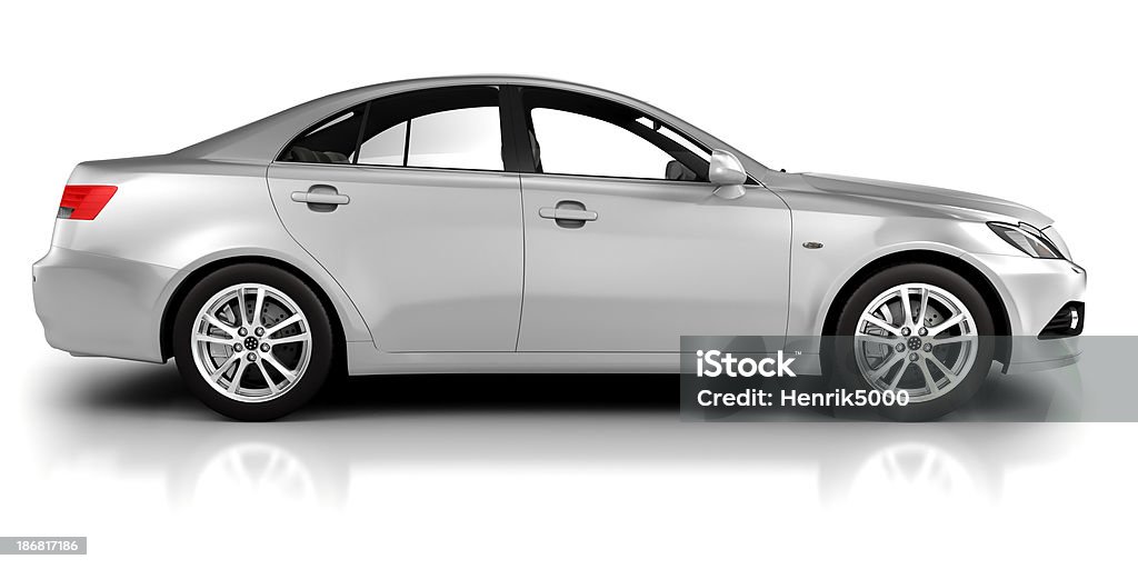 Car in studio side view - isolated on white "Brandless, generic modern car sideview  in studio - isolated on white" Car Stock Photo