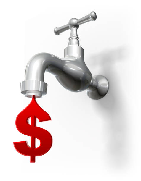 istock Tap with dollar sign - isolated on white/clipping path 186818268