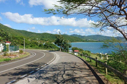 Scenic coastal road to Le Diamand, Martinique